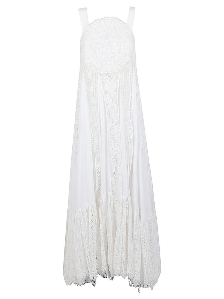ワンピース LOEWE White stretch crepe Flamenco dress Shop WHITE STRETCH CREPE FLAMENCO DRESS on Sale at