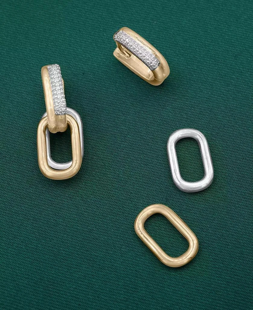 Audrey by Aurate Diamond Link Dangle Hoop Earrings (1/6 ct. t.w.) in Gold Vermeil & Sterling Silver, Exclusively at Macy's 3