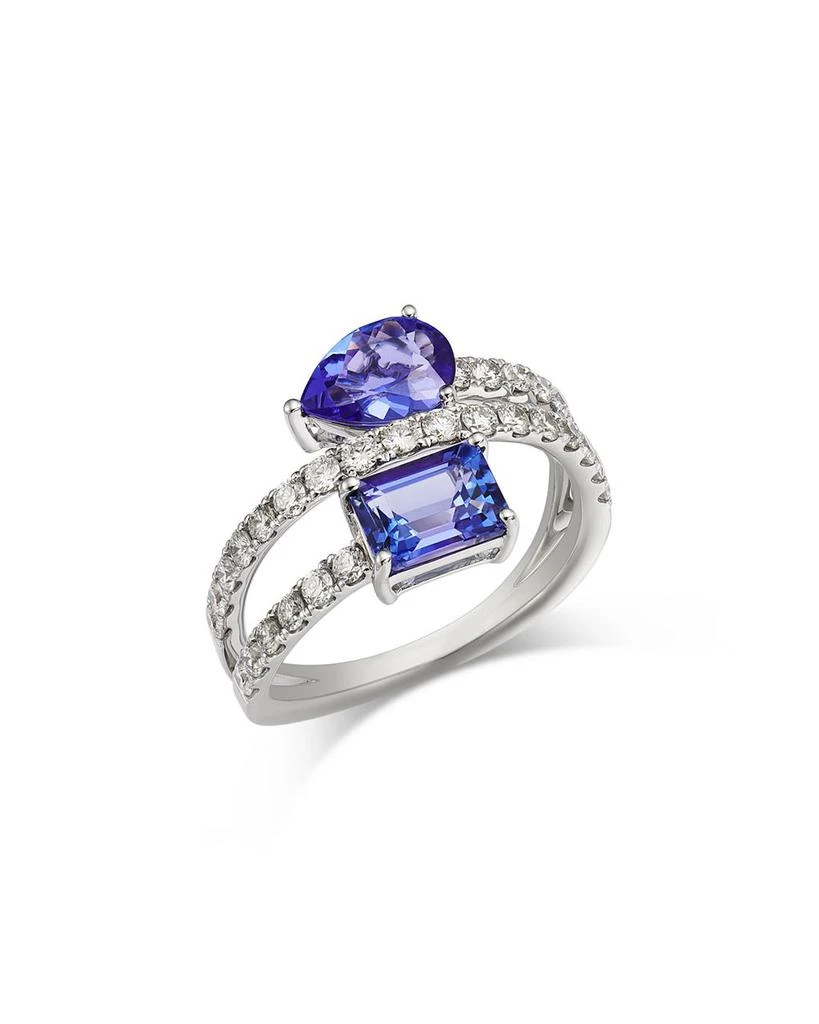 Bloomingdale
s Fine Collection Tanzanite 
Diamond Bypass Ring in 14K White Gold 1