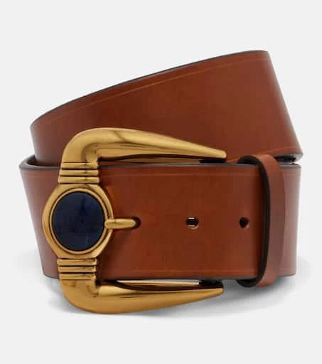 Etro Embroidered Thick Belt in Multicolor Leather – On Sale  display picture 3