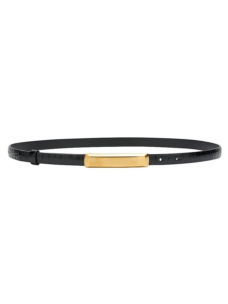 Tom Ford Croc-Embossed Leather Skinny Belt