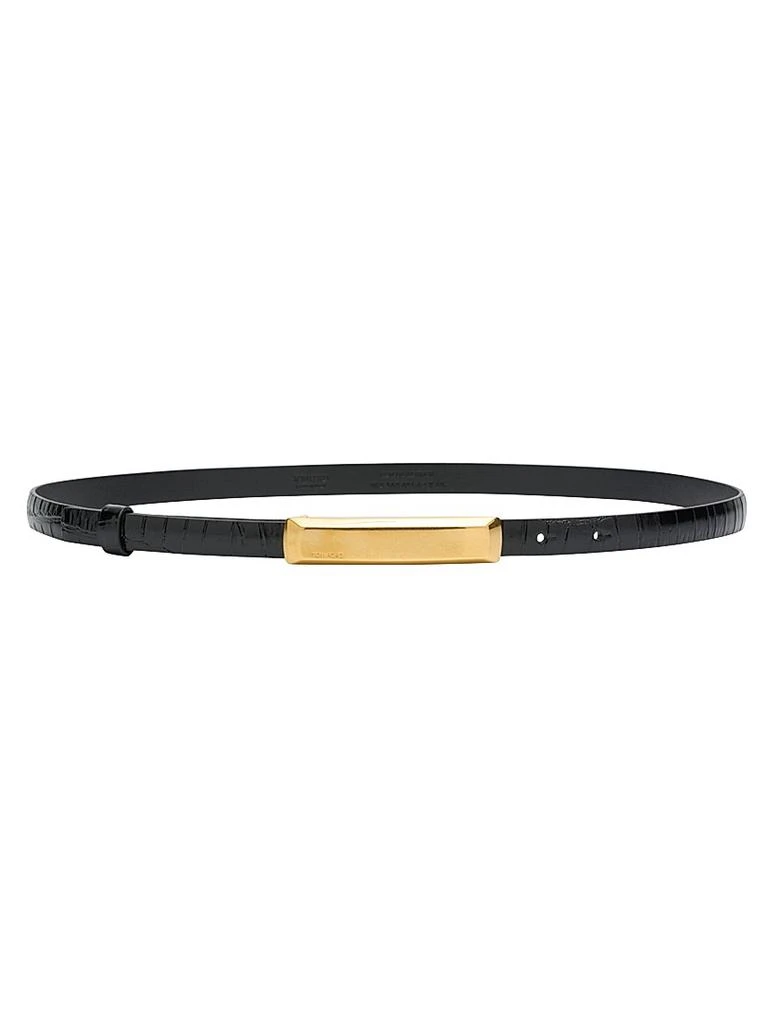 Tom Ford Croc-Embossed Leather Skinny Belt 1