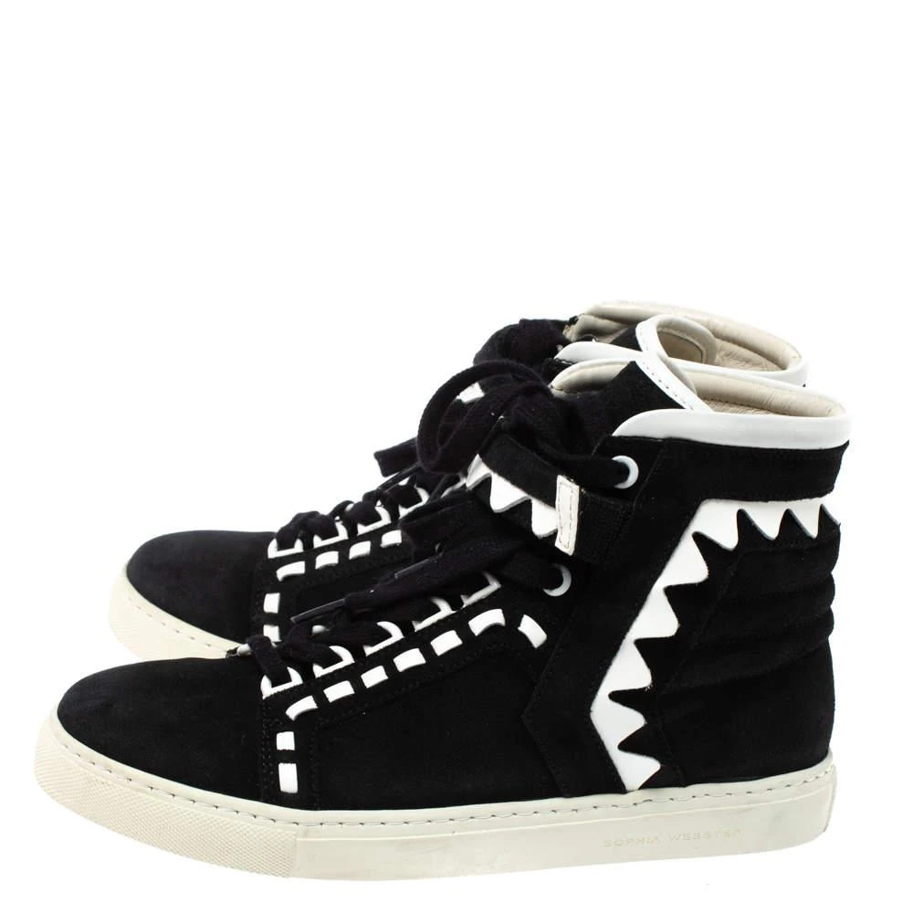 Sophia Webster Sophia Webster Monochrome Suede and Patent Leather Riko High Top Sneakers Size 38.5 4