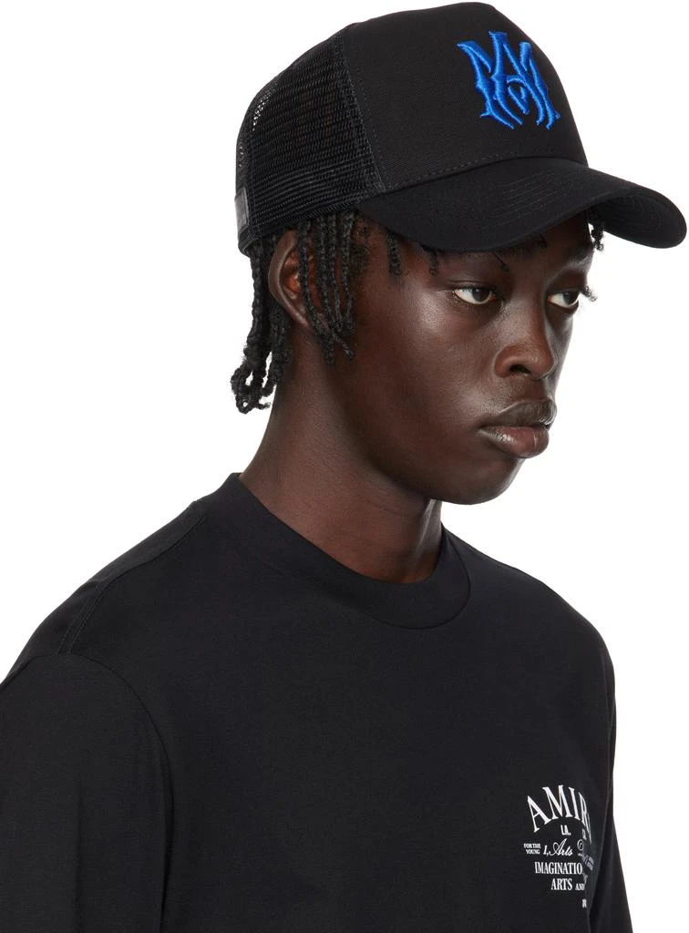 AMIRI Black & Blue MA Logo Trucker Cap 2