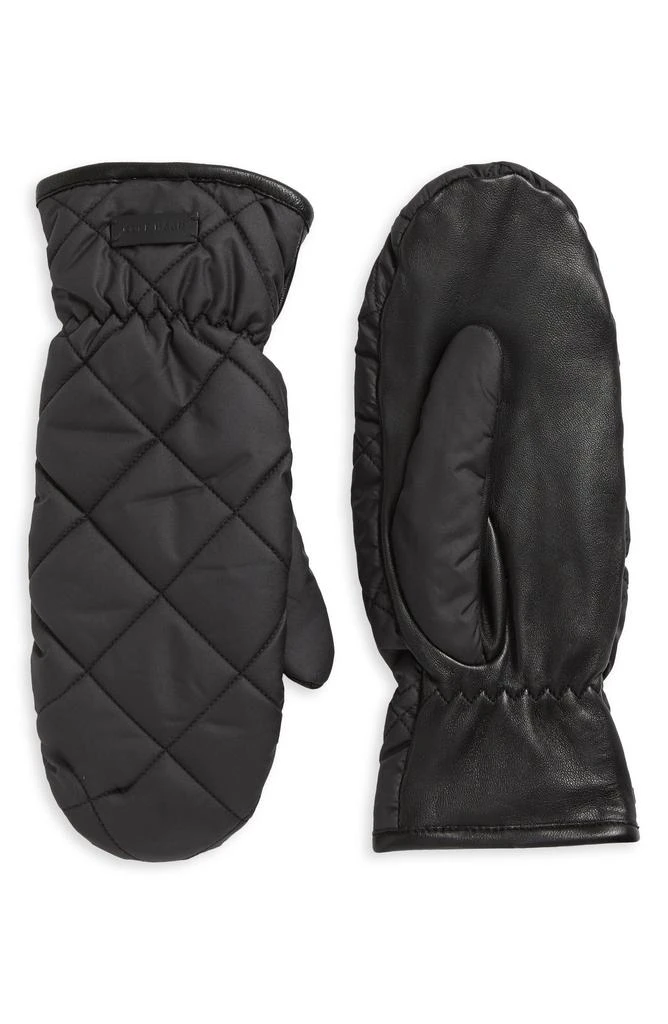Cole Haan Faux Fur Lined Quilted Puffer Mittens