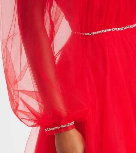 Costarellos Floral appliqué tulle gown 5