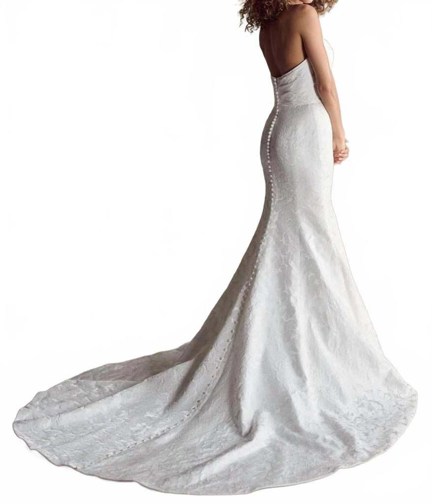 Maggie Sottero Hilo Strapless Pleated Jacquard Bridal Gown In Ivory 2