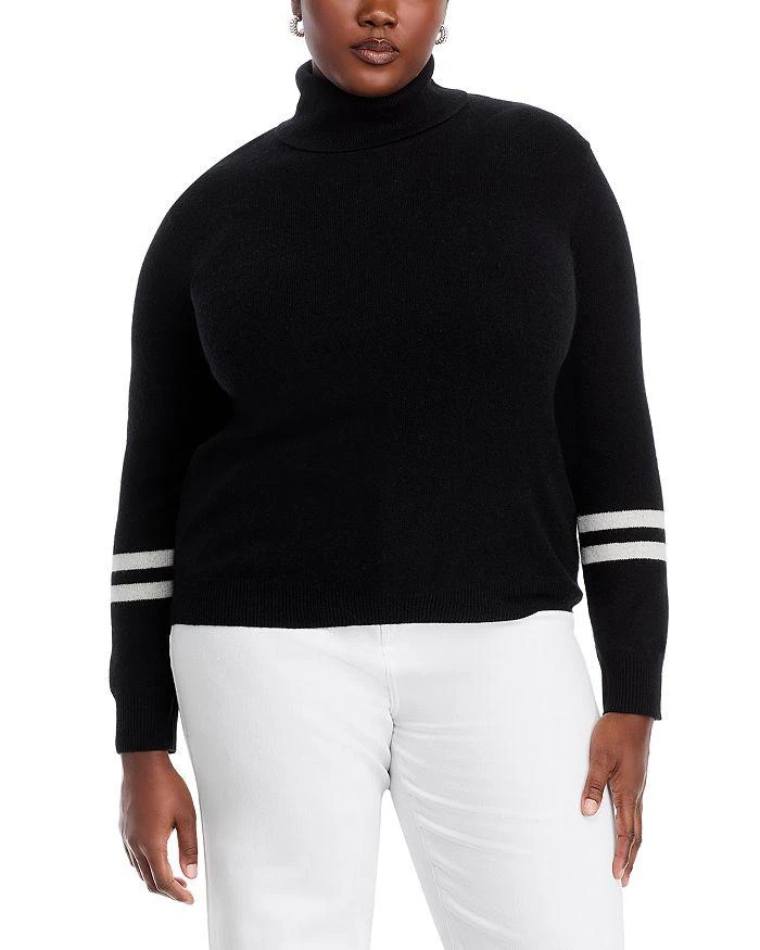 AQUA Athletic Stripe Turtleneck Sweater - Exclusive 8
