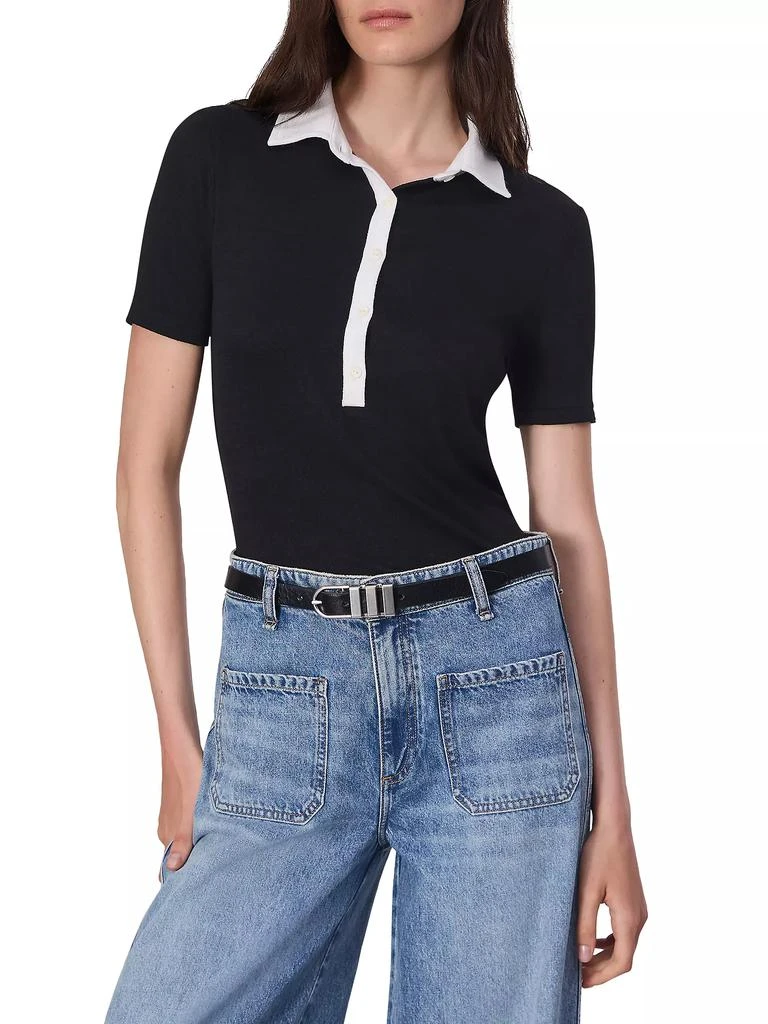 Rag & Bone Knit Button Short-Sleeve Polo Shirt 3
