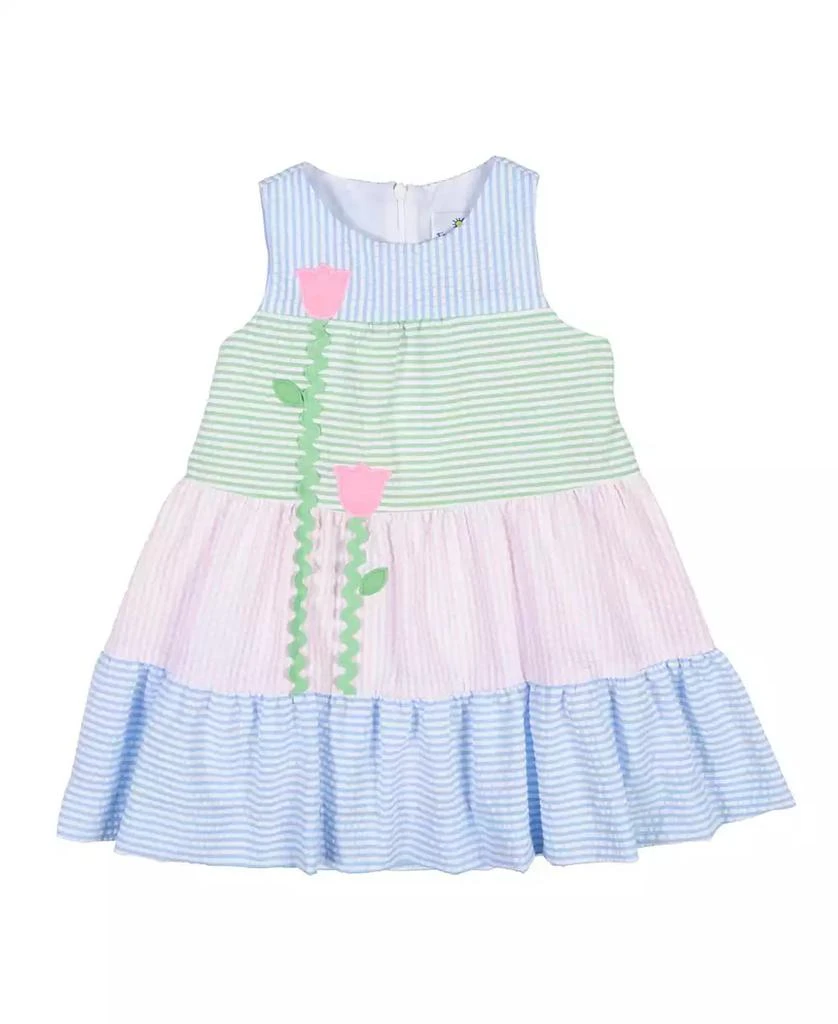 Florence Eiseman Toddler Girls Seersucker Dress With Tulips