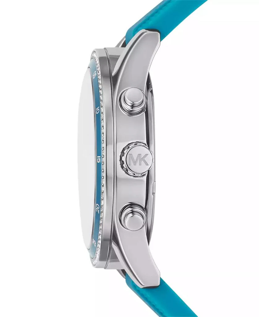 Michael Kors Women's Hadyn Chronograph Santorini Blue Silicone Watch 42mm 2