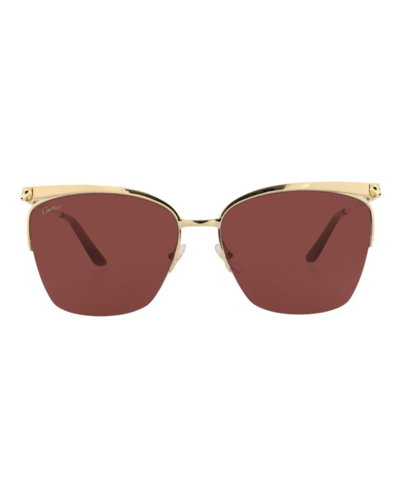 Cartier Square-Frame Metal Sunglasses