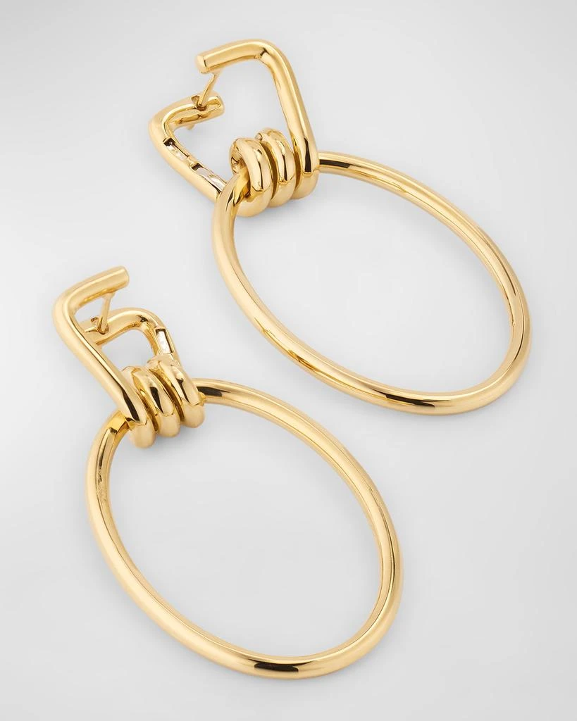 Walters Faith Huxley 18K Gold Elongated Coil Link Earrings 3