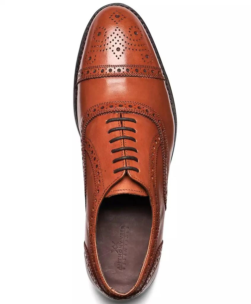 Anthony Veer Men's Ford Quarter Brogue Oxford Rubber Sole Lace-Up Dress Shoe 4
