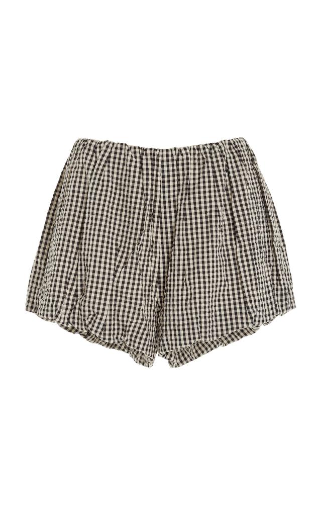 Posse Posse - Aurelia Gingham Cotton Shorts - Black - M - Moda Operandi