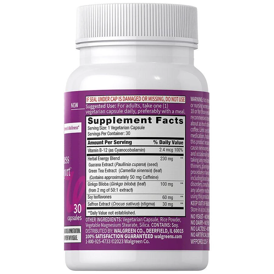 Walgreens Free & Pure Menopause + Mental Alertness and Energy Capsules 3