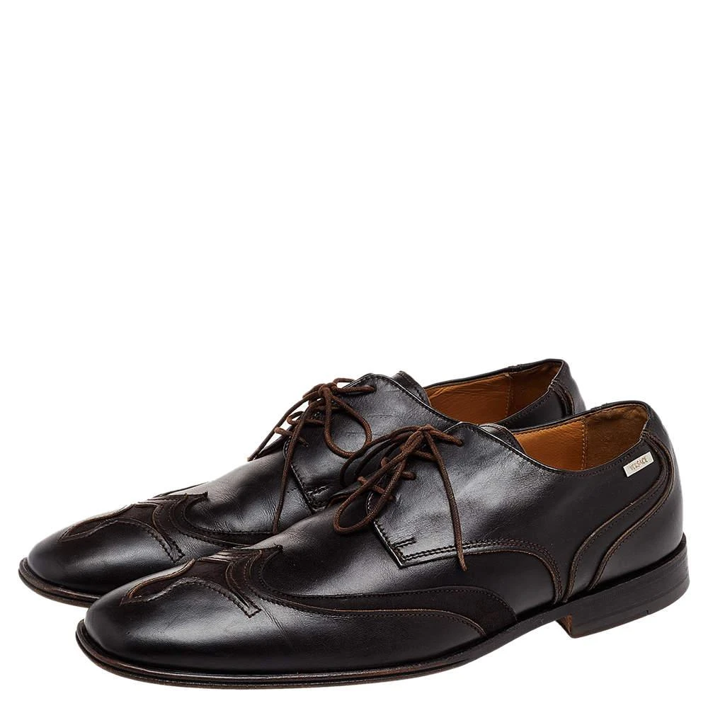 Versace Versace Brown Leather Lace Up Derby Size 41 4