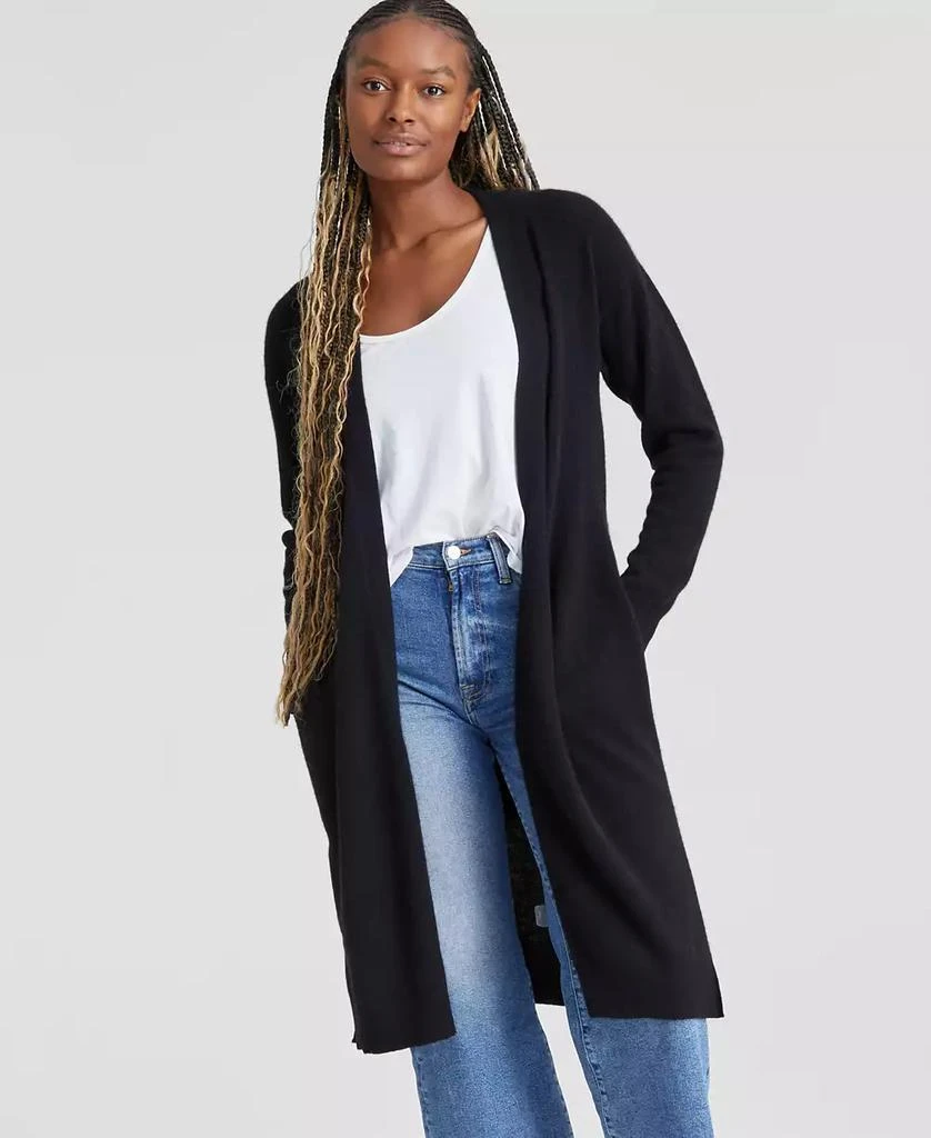Charter Club Women's Tie-Waist Longline 100% Cashmere Cardigan, Created for Macy's 1