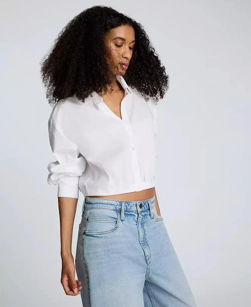 Kenneth Cole Women's Button-Front Long-Sleeve Cropped Shirt 3