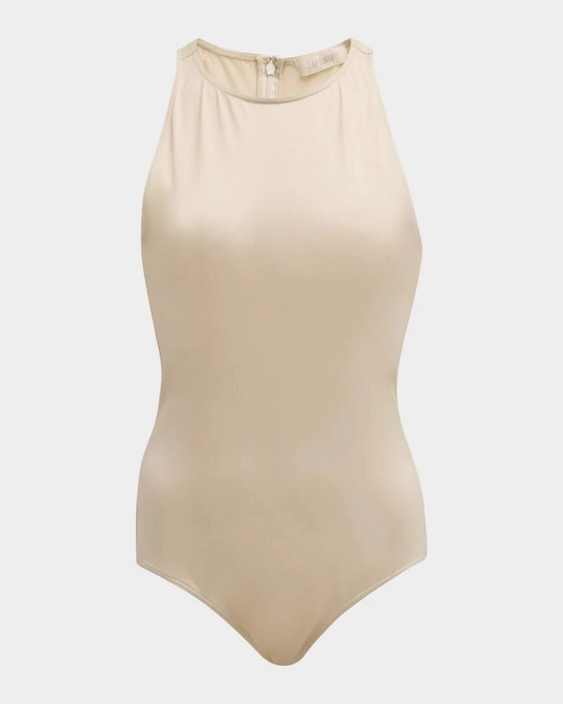 LAPOINTE Coated Jersey Halterneck Bodysuit 1