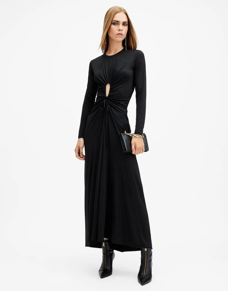 chinese dress ladies AllSaints Women's Dresses Bryony Maxi Dress Black UK 4/US 0 at Amazon  Women's Clothing store main image 0
