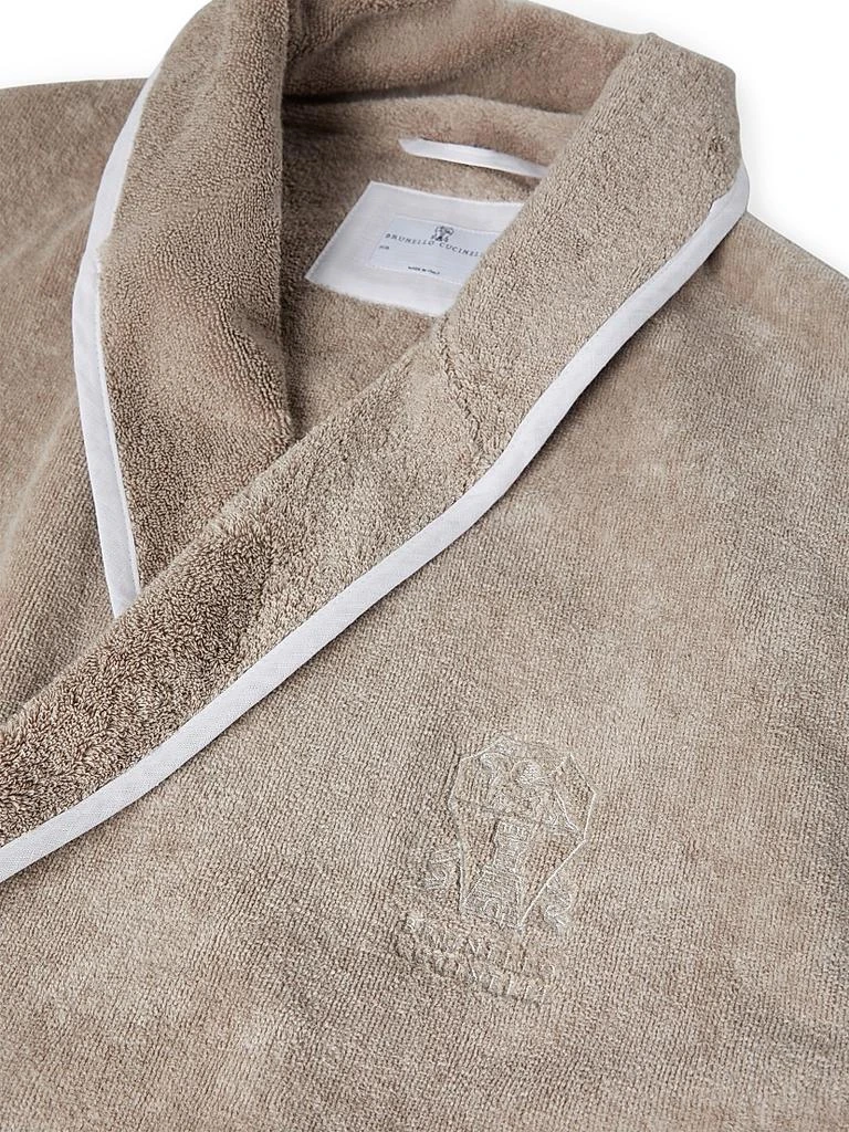 Brunello Cucinelli Cotton Terrycloth Bathrobe with Linen Trims 3