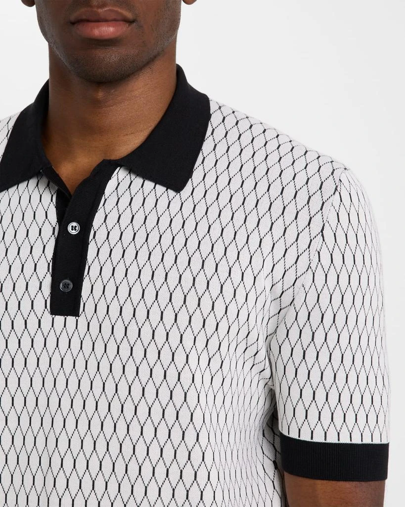 Kiton Men's Honeycomb Short-Sleeve Polo Sweater 5