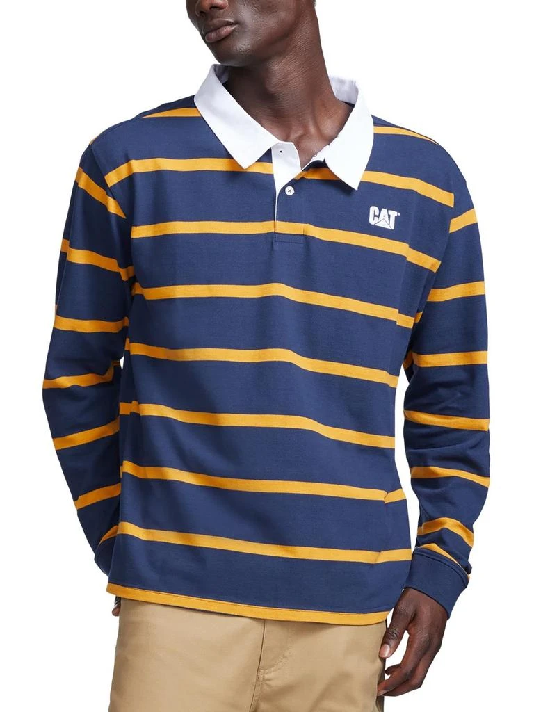 Caterpillar Mens Rugby Striped Polo 1