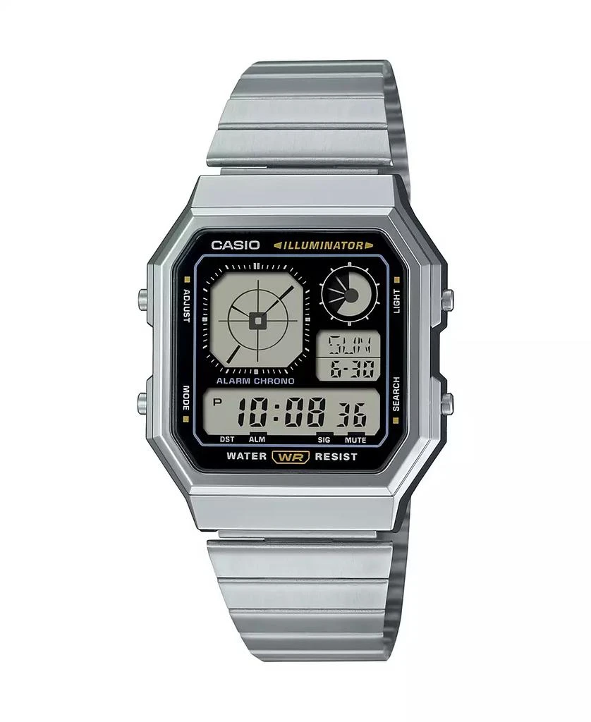 Casio Men's Vintage Digital Stainless Steel Bracelet Watch 1