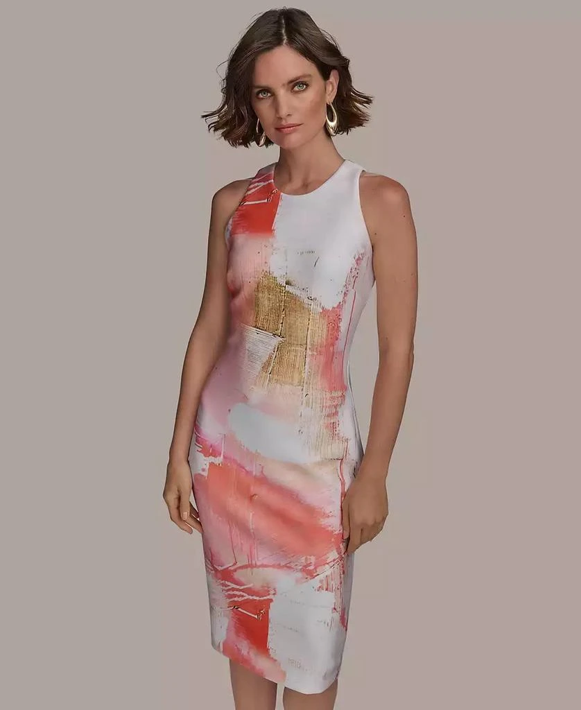 Donna Karan Women's Abstract Midi Sheath Dress 2