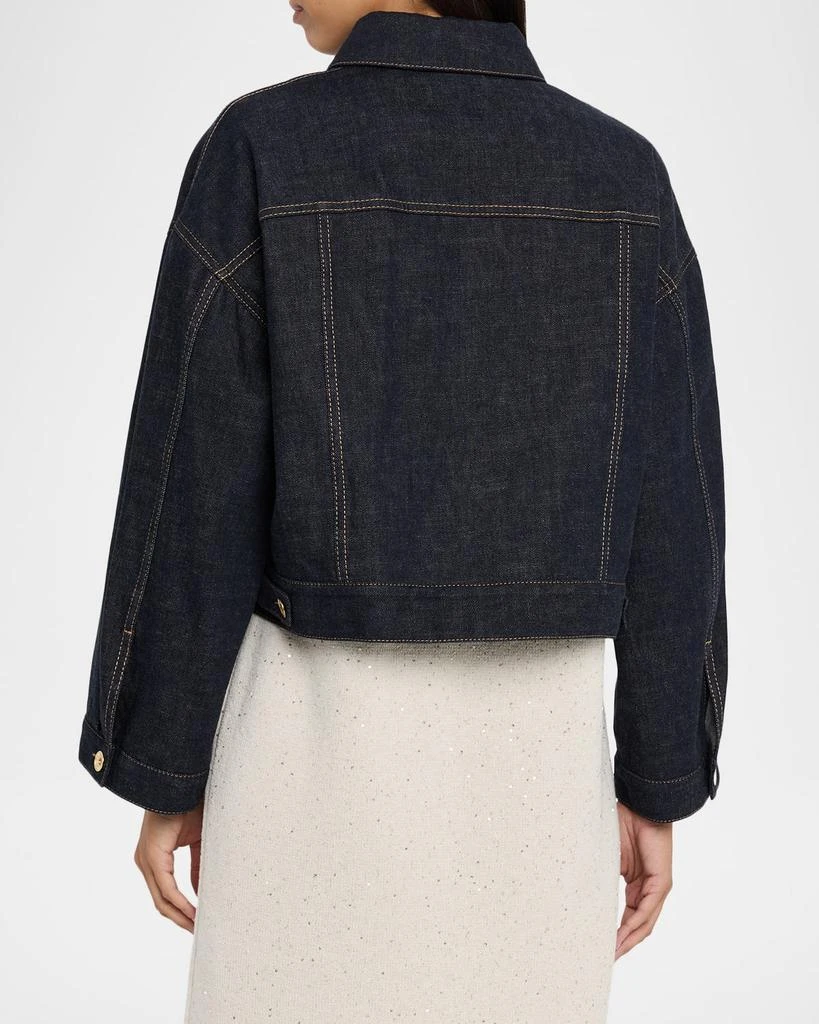 Brunello Cucinelli Oversized Crop Denim Jacket 3