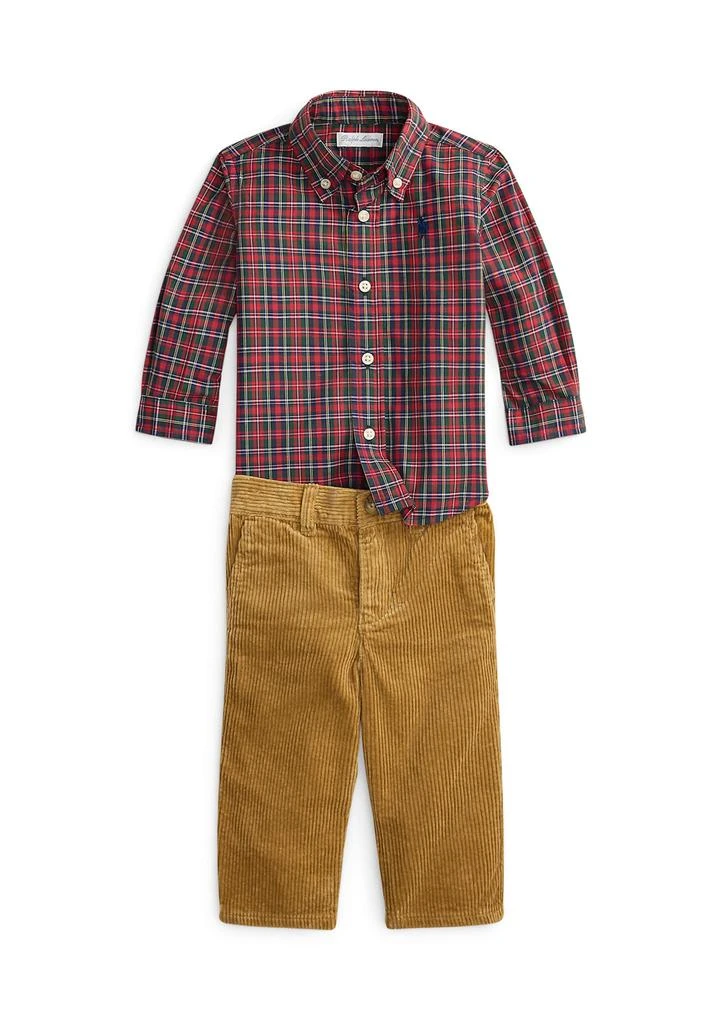 Ralph Lauren Baby Boys Plaid Cotton Shirt 
Corduroy Pant Set