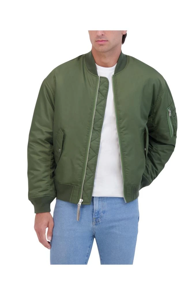 Hudson Jeans Outerwear Hudson Jeans Men's Ma-1 Military Bomber Jacket With Knit Collar And Cuff 6