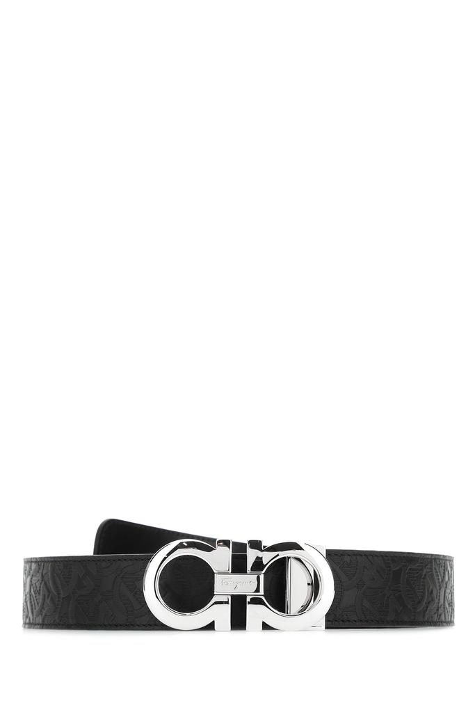 Salvatore Ferragamo Black leather reversible belt