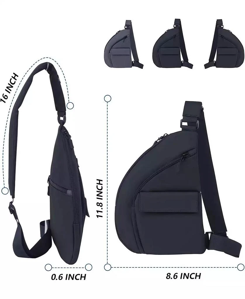 Urbanmax Anti Theft Travel Bag, Crossbody Bags Chest Sling Bag Purses for Women Men Black Right 2