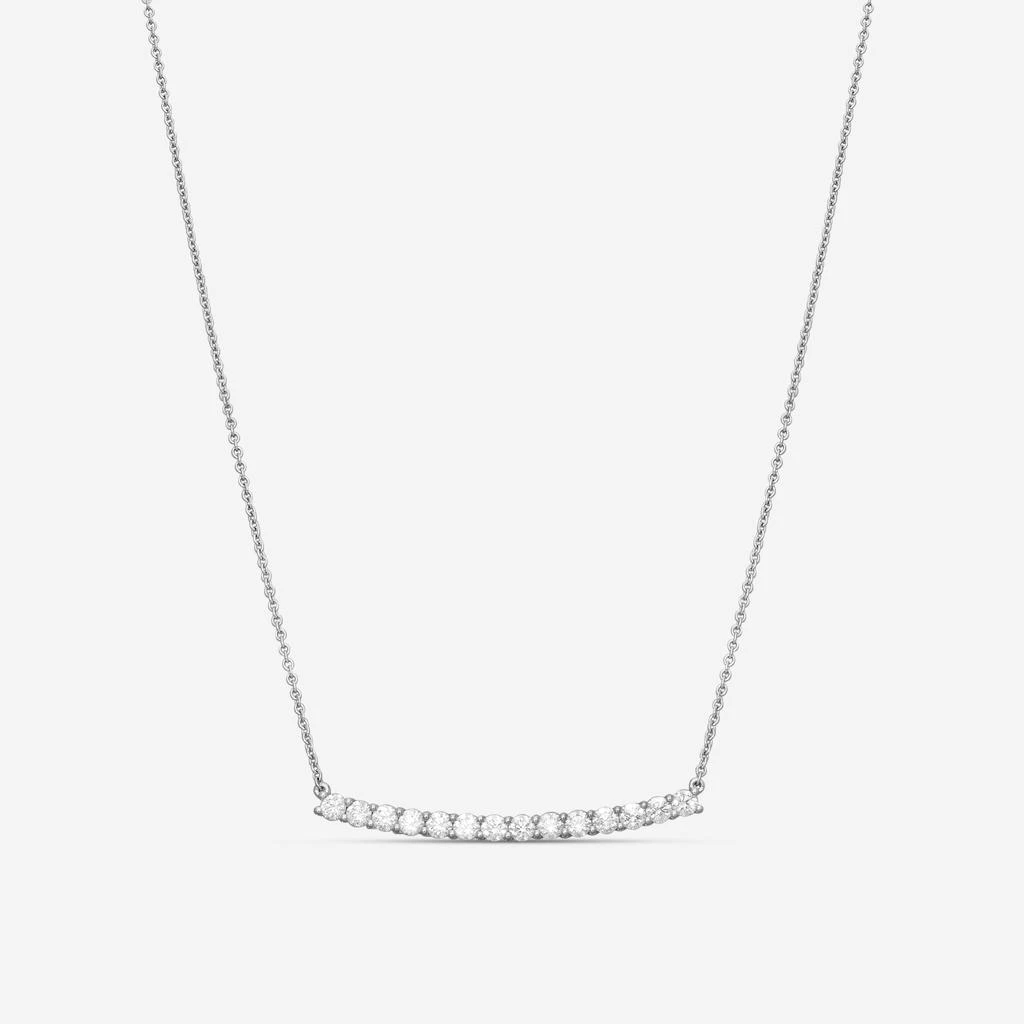 Mémoire Mémoire 18K White Gold Diamond Bar Necklace CNUB232