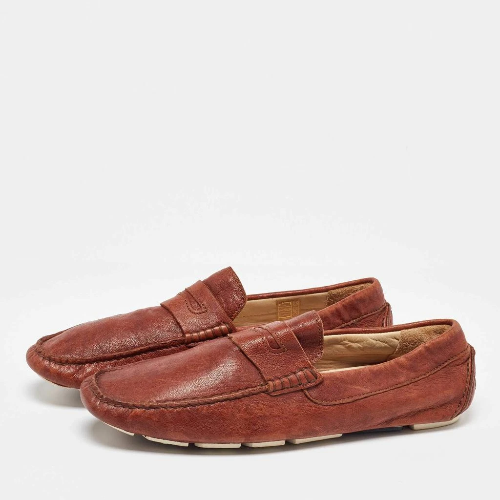 Dolce & Gabbana D&G Brown Leather Penny Slip On Loafers Size 42.5 2