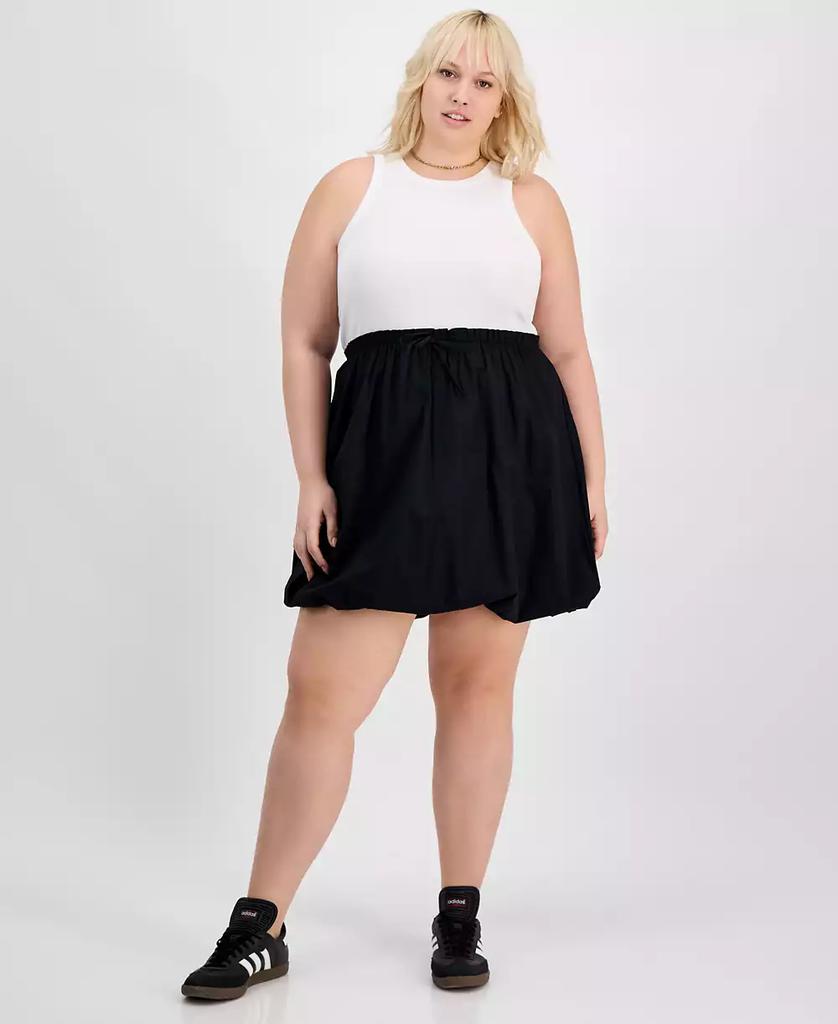 Derek Heart Trendy Plus Size Colorblocked Bubble-Hem Dress