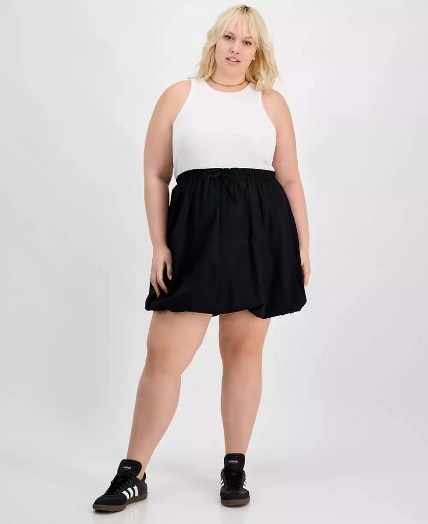 Derek Heart Trendy Plus Size Colorblocked Bubble-Hem Dress 1