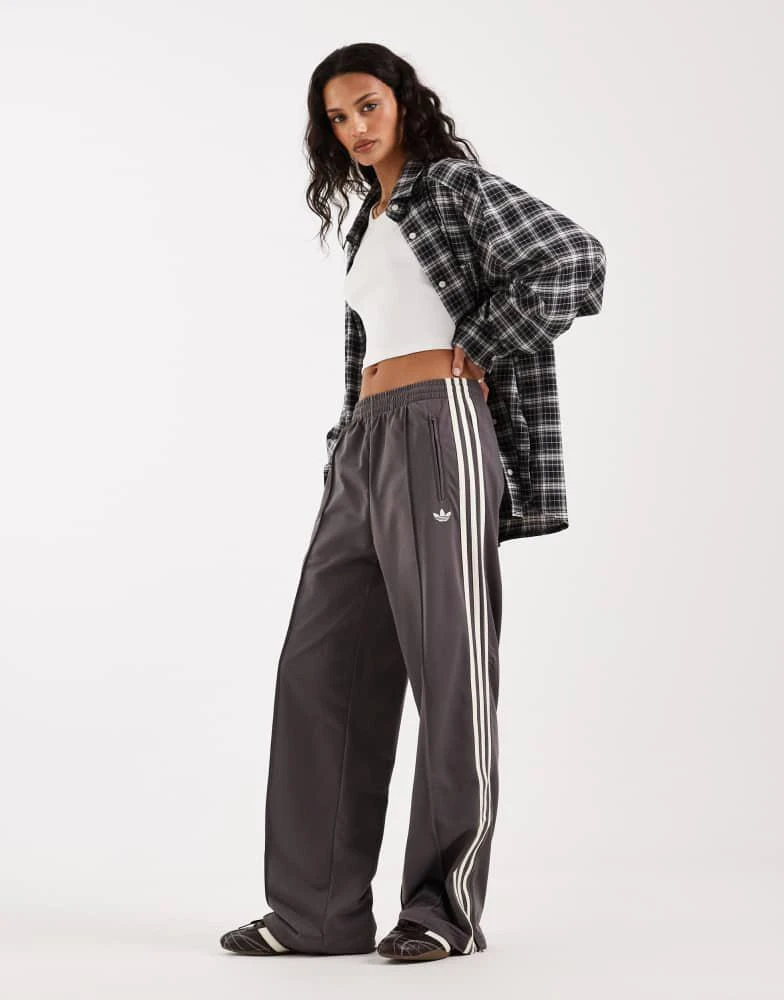 Adidas adidas Originals Firebird loose track pants in charcoal and off white