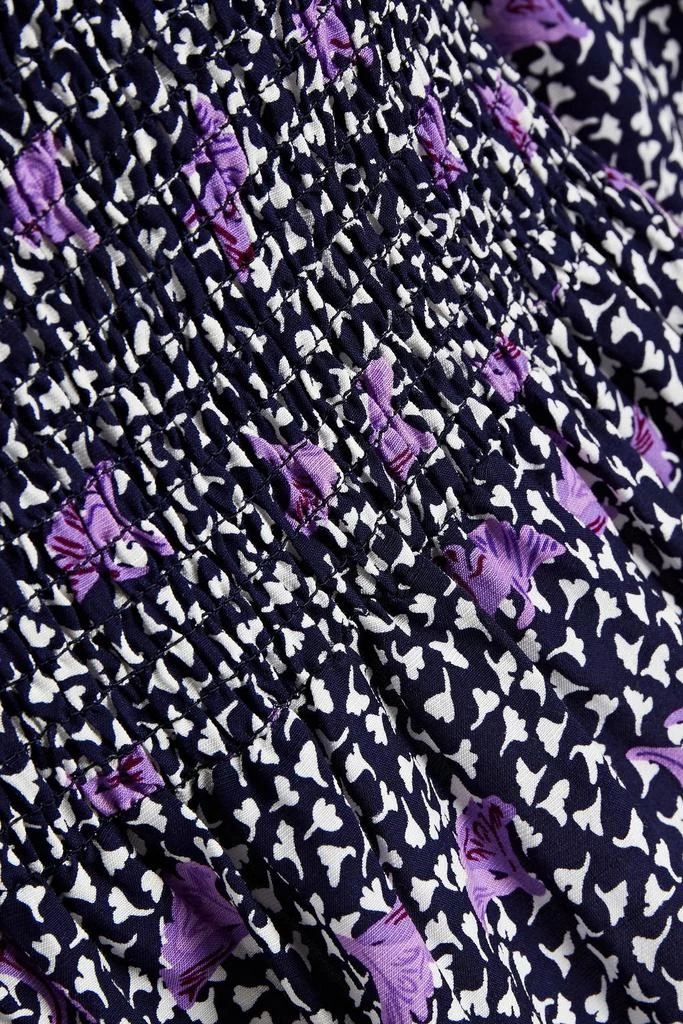 Maje Shirred floral-print crepe mini dress 4