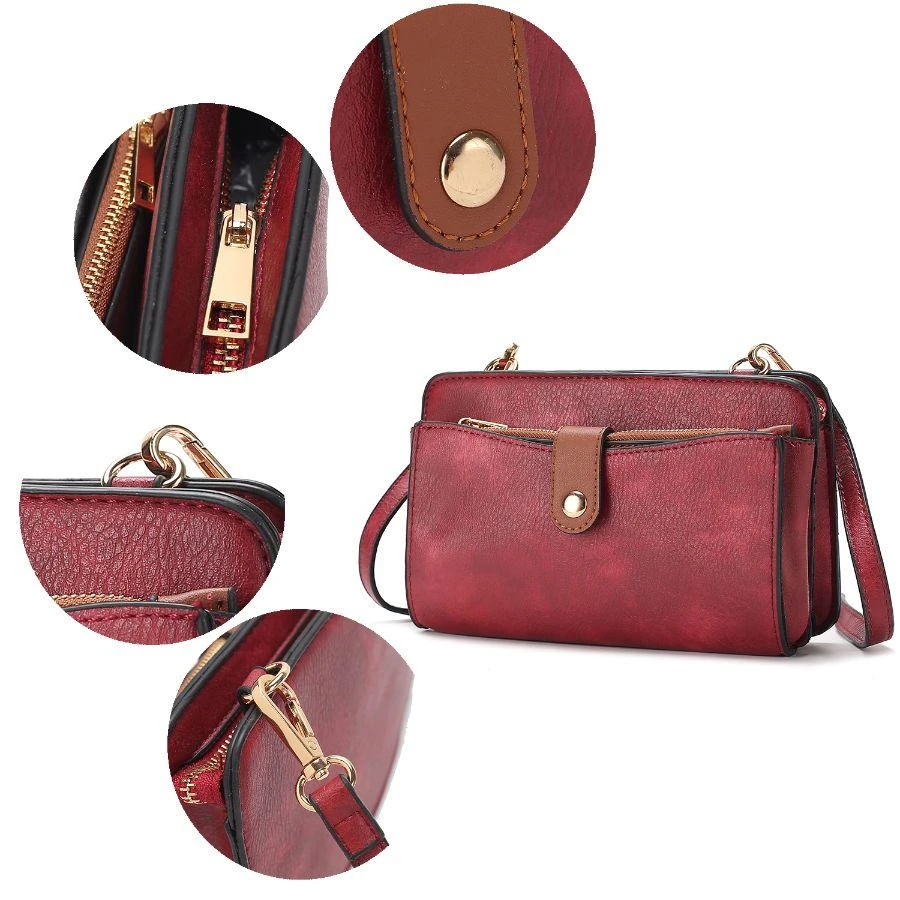 MKF Muriel Vegan Leather Women’s Crossbody Bag with Card holder and Small Pouch 3 pieces 3