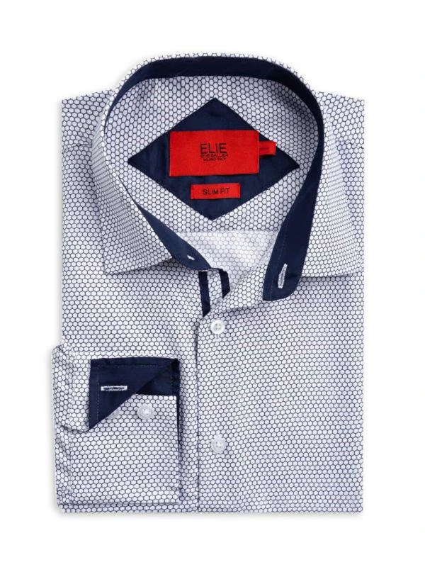 Little Boy's Slim Fit Honeycomb Print Dress Shirt  On Sale Now with Up to  85% Off | Discover Exclusive Deals & Savings at BeyondStyle  Authentic  Elie Balleh Boys|boys|tops|kids with Limited-Time