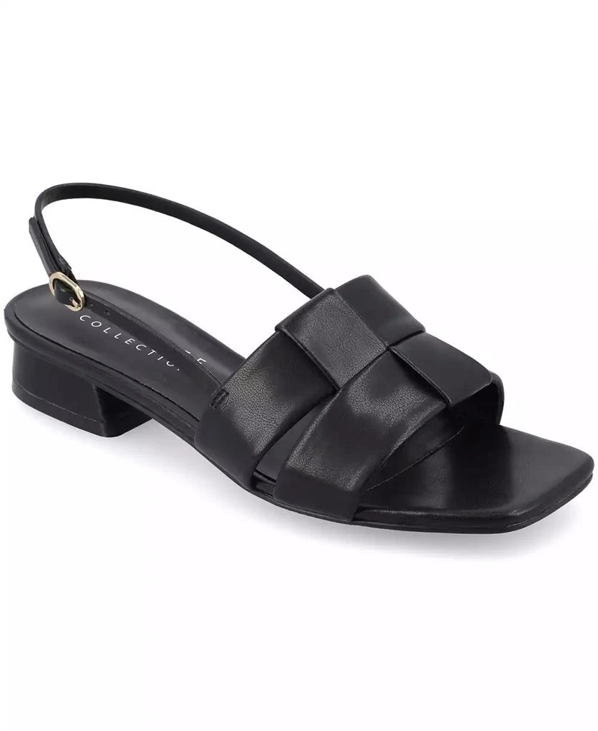 Journee Collection Women's Tabatha Block Heel Slingback Flat Sandals 1