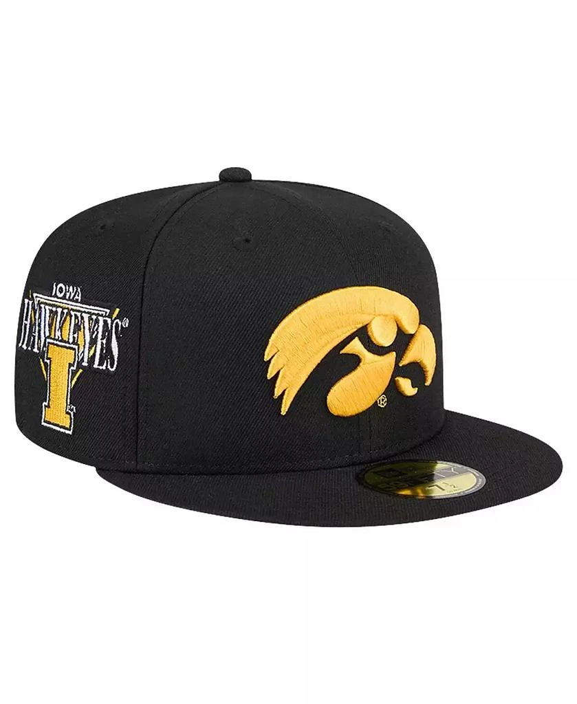 New Era Men's Black Iowa Hawkeyes Throwback 59fifty Fitted Hat 1