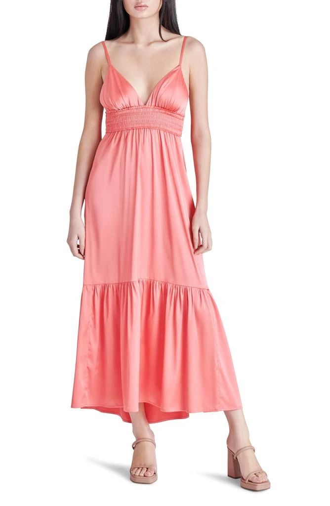 Steve Madden Lisa Stretch Satin Charmeuse Midi Dress 1