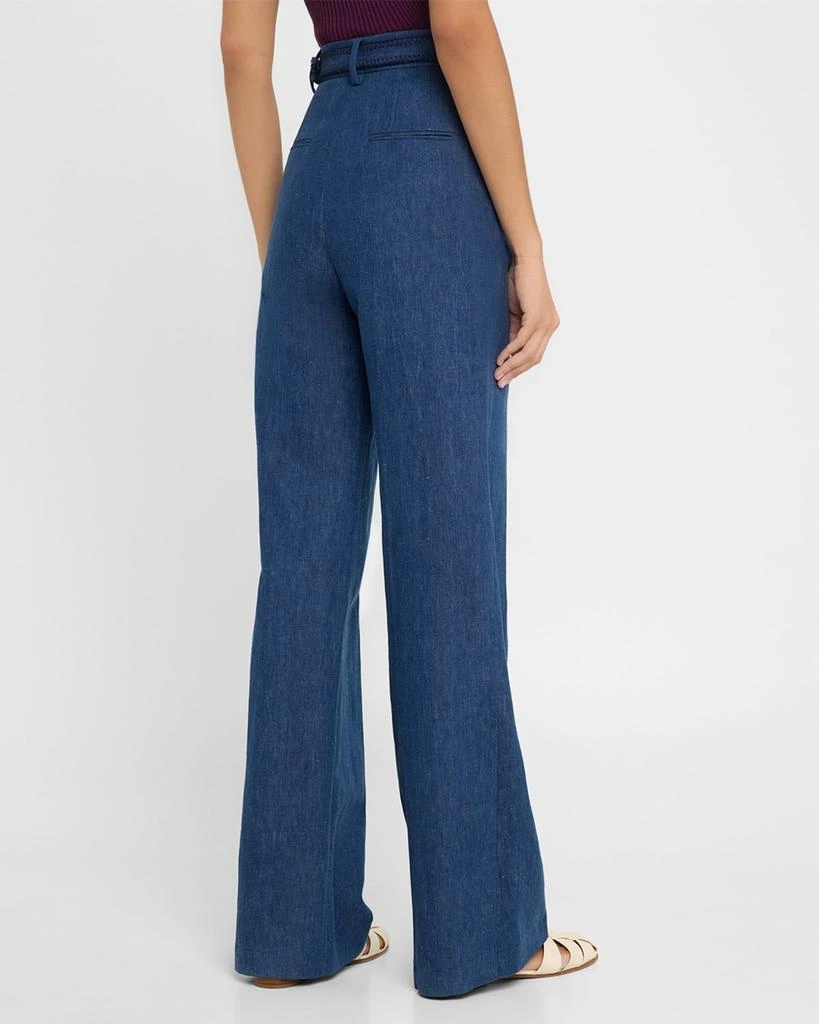 Gabriela Hearst Norman Belted Denim Wide-Leg Pants 3