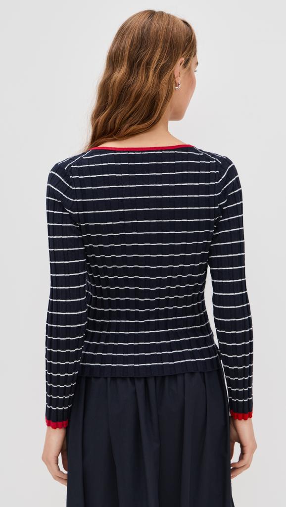 Alex Mill Cerise Ribbed Cardigan