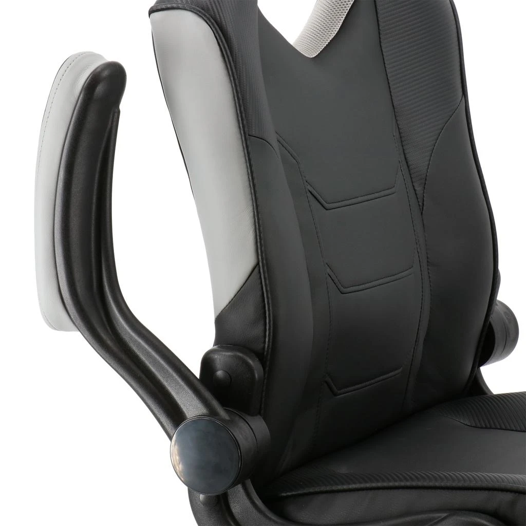 Elama High Back Adjustable Faux Leather Office Chair in Black and Gray 5