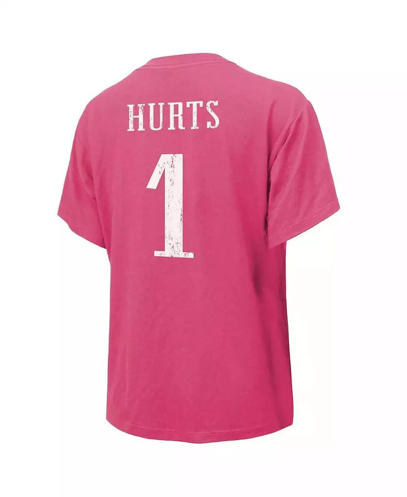 Majestic Women's Jalen Hurts Pink Philadelphia Eagles Name Number T-Shirt 3